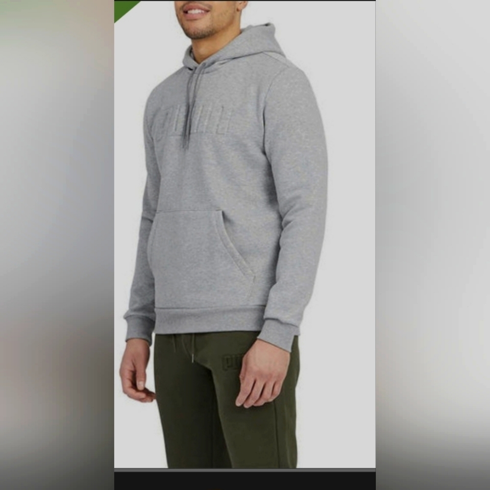 Puma Men's Pullover Hooded Sweatshirt  Grey Small